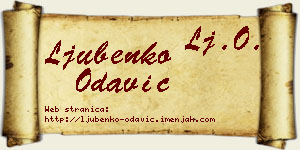 Ljubenko Odavić vizit kartica